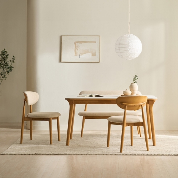 ★3월슈퍼딜★나폴리 포세린 세라믹 원목 식탁 테이블(2/4/6인용)