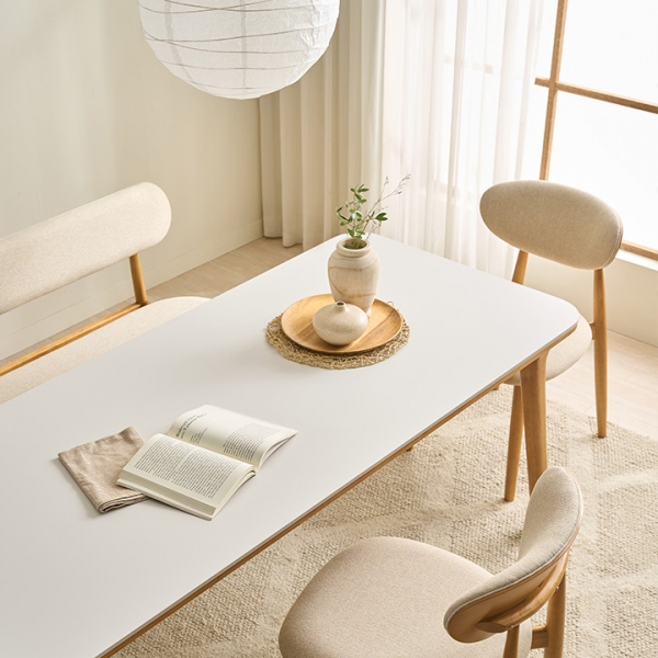 ★파이널세일★나폴리 포세린 세라믹 4인용/6인용 원목 식탁+벤치 풀세트