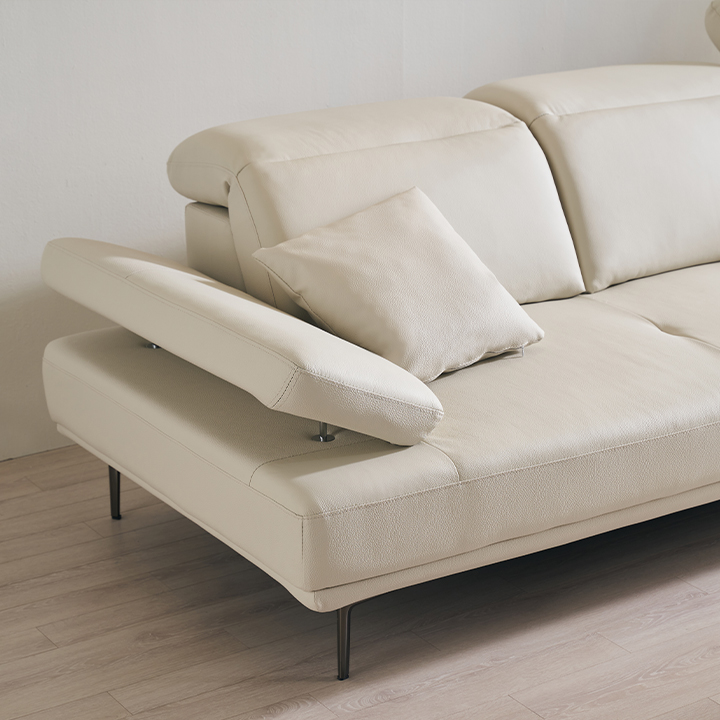 헤드틸팅 천연면피 소가죽 3/4/6인용 소파