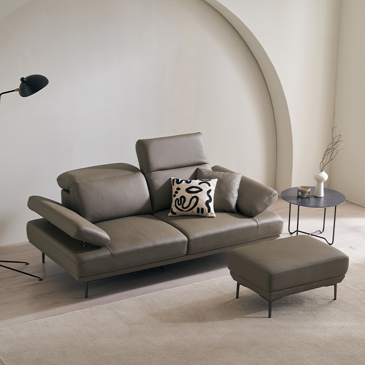 헤드틸팅 천연면피 소가죽 3/4/6인용 소파