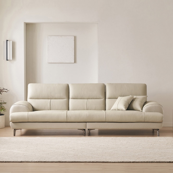 ★3월슈퍼딜★베이번 천연 통가죽 3/4인용 소파(스툴제외/포함)