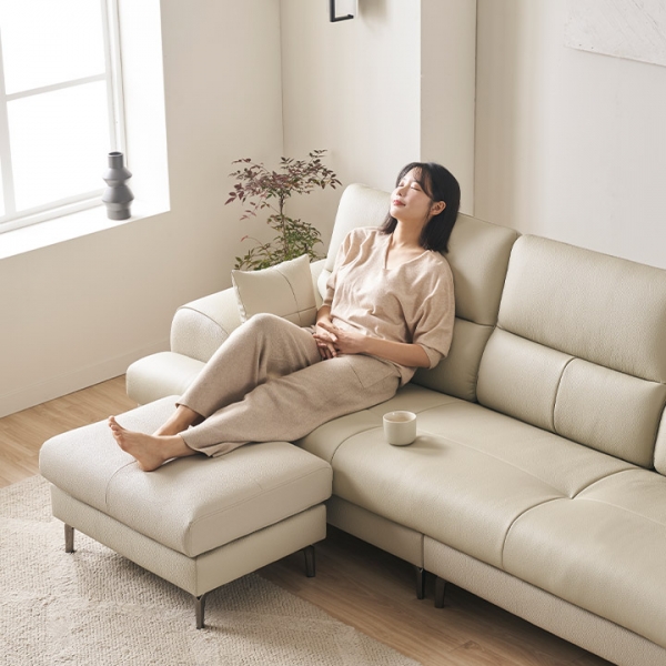 ★3월슈퍼딜★베이번 천연 통가죽 3/4인용 소파(스툴제외/포함)