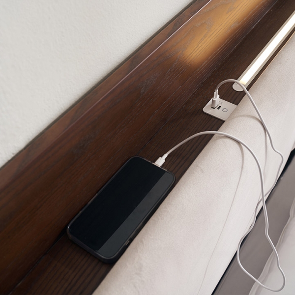 ★매트무료업★누오브 LED조명 패브릭 원목 침대(SS/Q/LK)