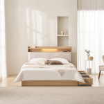 르메인 패브릭 LED 3단 수납 침대(SS/Q)