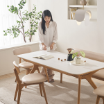 ★30%쿠폰★비안트 포세린 세라믹 원목 식탁 1400/1800 풀세트