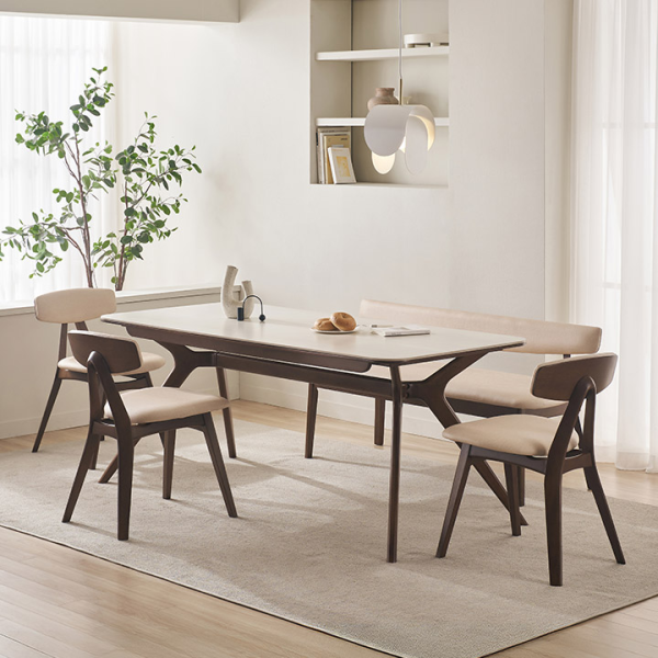 ★30%쿠폰★비안트 포세린 세라믹 원목 식탁 1400/1800 풀세트