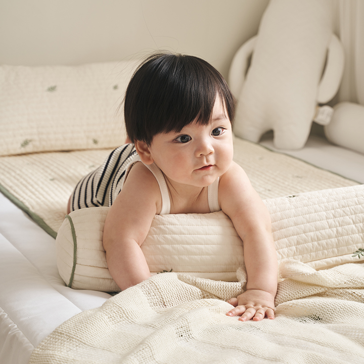 [삼익가구]쁘띠레브 100수 순면 자수 누빔 바디필로우 유아 롱쿠션