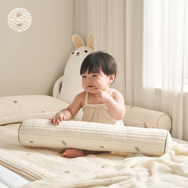 [삼익가구]쁘띠레브 100수 순면 자수 누빔 바디필로우 유아 롱쿠션