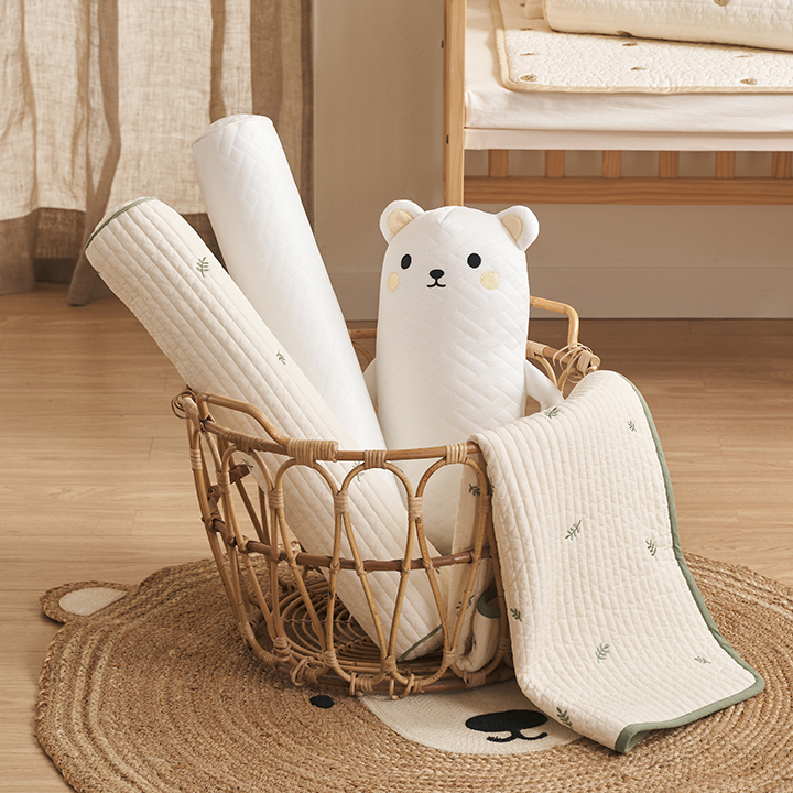 [삼익가구]쁘띠레브 100수 순면 자수 누빔 바디필로우 유아 롱쿠션