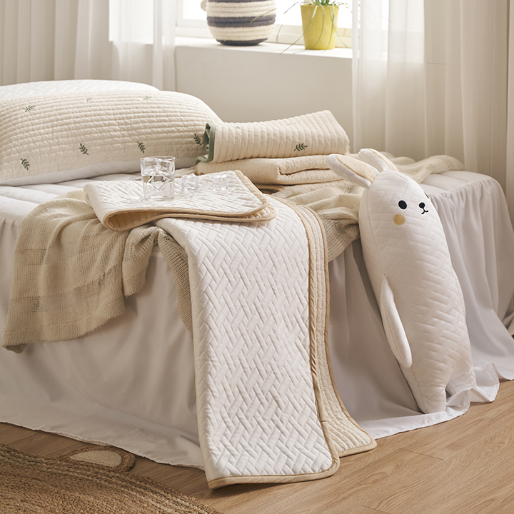 [삼익가구]쁘띠레브 100수 순면 듀라론 냉감 양면패드 유아 쿨매트 60x90