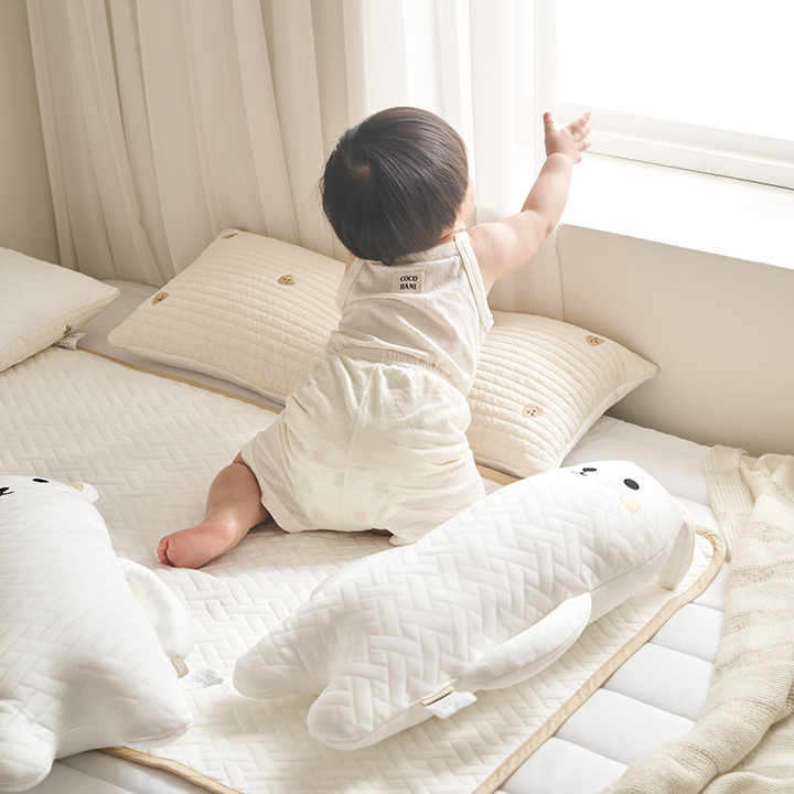 [삼익가구]쁘띠레브 100수 순면 듀라론 냉감 양면패드 유아 쿨매트 60x90