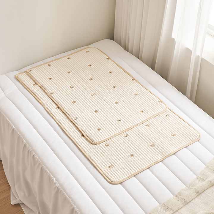 [삼익가구]쁘띠레브 100수 순면 듀라론 냉감 양면패드 유아 쿨매트 60x90