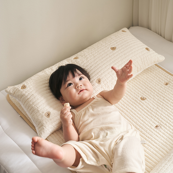 [삼익가구]쁘띠레브 100수 순면 듀라론 냉감 유아 와이드 양면베개