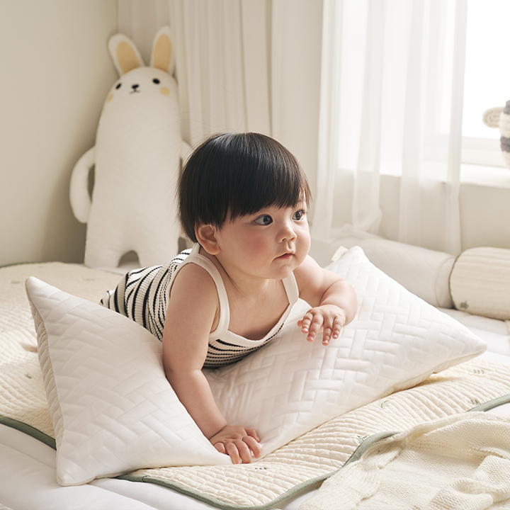 [삼익가구]쁘띠레브 100수 순면 듀라론 냉감 유아 와이드 양면베개