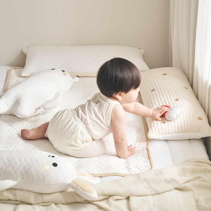 [삼익가구]쁘띠레브 100수 순면 듀라론 냉감 유아 와이드 양면베개