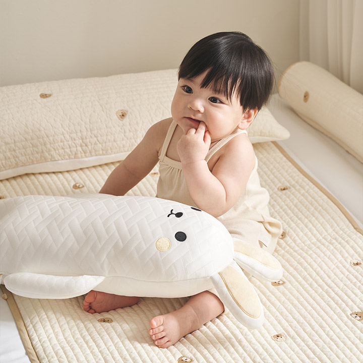 &hearts;신상할인&hearts;쁘띠레브 듀라론 냉감 아기 애착인형 토끼 곰 유아 쿠션