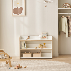 [삼익가구]키디즈 800 3단 낮은 교구장 E0등급 어린이 전면책장