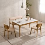 ★10%쿠폰★시에나 포세린 통세라믹 4/6인용 원목 식탁 테이블(1400/1600/1800)