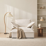 ●스툴증정●슬럼브 1.5인용 구스 패브릭 소파