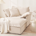 ●스툴증정●슬럼브 1.5인용 구스 패브릭 소파