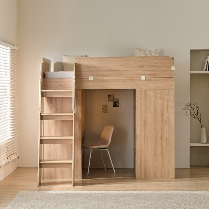 ★매트무료UP+30%쿠폰★빅 네스트 벙커 이층 침대+책상+옷장/책장 세트