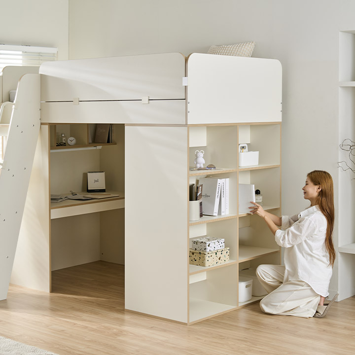 ★매트무료UP+30%쿠폰★빅 네스트 벙커 이층 침대+책상+옷장/책장 세트