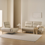 ●한정특가●마들린 4인용 천연 면피 가죽 스윙 소파