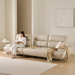 ●한정특가●마들린 4인용 천연 면피 가죽 스윙 소파