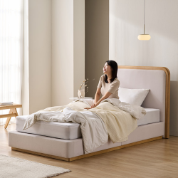 &hearts;신상할인&hearts;디모뜨 원목 패브릭 침대(SS)