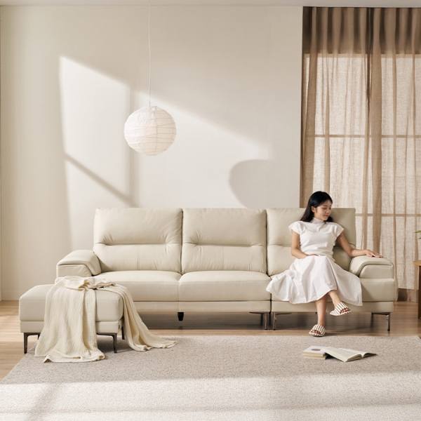 &hearts;신상할인&hearts;듀베인 프리미엄 천연면피 소가죽 3/4인용 소파(스툴선택)