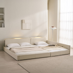 &hearts;신상할인&hearts;해온 LED 오픈/밸런스/가드/벙커 저상형 가죽 패밀리 침대(SS+SS/SS+Q/Q+Q)