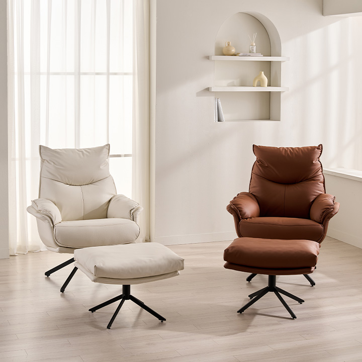 ★199한정특가/신상★슬로버 1인용 가죽 안락의자 수유의자 360도 회전 소파(스툴선택)