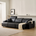 ★50%쿠폰/신상특가★스테이온 헤드틸팅 모션 확장형 슬라이딩 3/4인용 가죽 리클라이너 소파(홈바형)