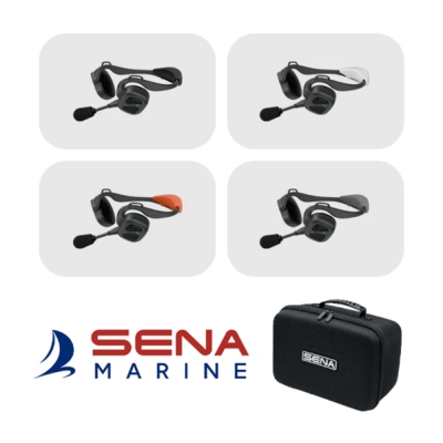 세나 SENA 노티톡 보슨 쿼드팩, 마린 메시 인터콤™ 헤드셋, 요트, 보트, 제트스키, IPx7, NTT-BOS-01Q