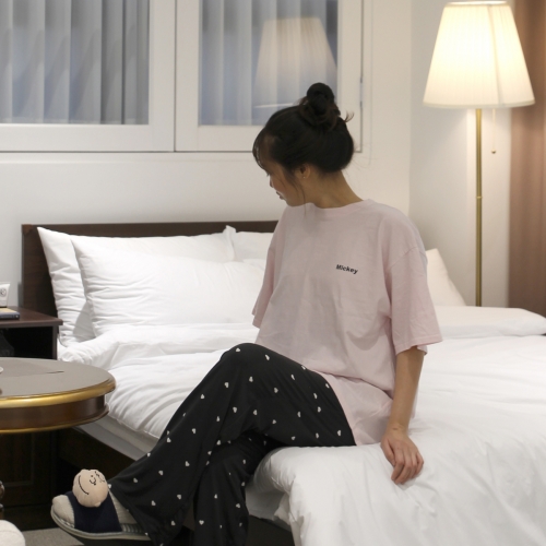 기모 파자마 잠옷바지 홈웨어 남여공용 커플잠옷 EW0053 + 수면양말