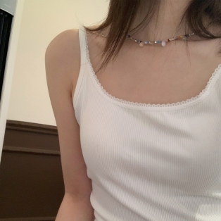 면 캡내장 크롭 백리스 브라탑 끈나시 RN006