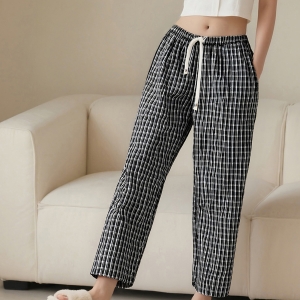 히트체크 기모 파자마 잠옷바지 EW0063 │ 따뜻한 홈웨어 룩