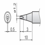 HAKKO T12-D12 FX951/952용 인두팁