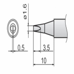 HAKKO T12-D16 FX951/952용 인두팁