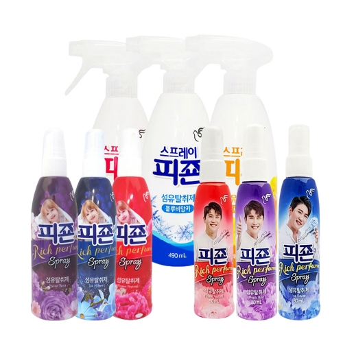 LW 피죤 뿌리는 섬유탈취제 냄새제거 스프레이 휴대용 정전기방지 향수 향균 80ml 200ml 490ml