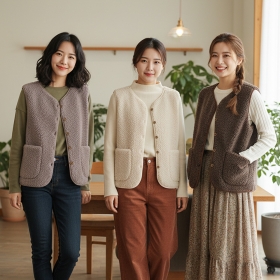 겨울 보온 뽀글이 조끼 M12 데일리 경량 이너 베스트 엄마 조끼