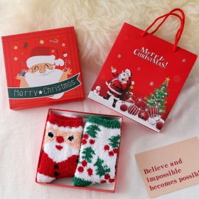 LW 겨울 발 보온 수면양말 크리스마스 성탄절 선물 이벤트 양말 (종이가방포함)