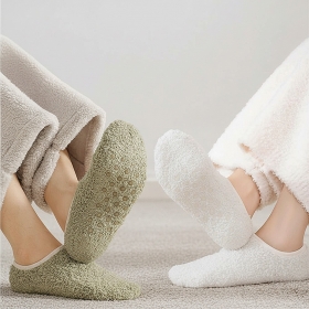 남녀공용 겨울 방한 보온 발목 덧신 미끄럼방지 기모 털 단목 버선 두꺼운 양말 페이크삭스