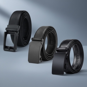 남성 소가죽 벨트 정장 원터치 자동 버클 허리띠 혁대