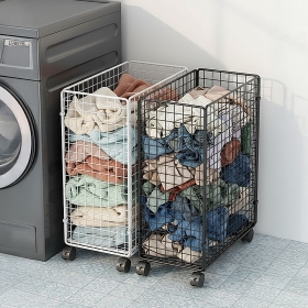 바퀴달린 빨래바구니 이동식 빨래통 틈새 수납 수거함 접이식 다용도 세탁 정리함