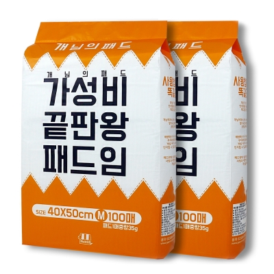 개님의패드 강아지 배변패드 소형 40x50cm 2팩 총 200매