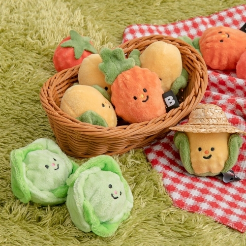 [바잇미] 야채밭 공 삑삑이 장난감 세트(2종)