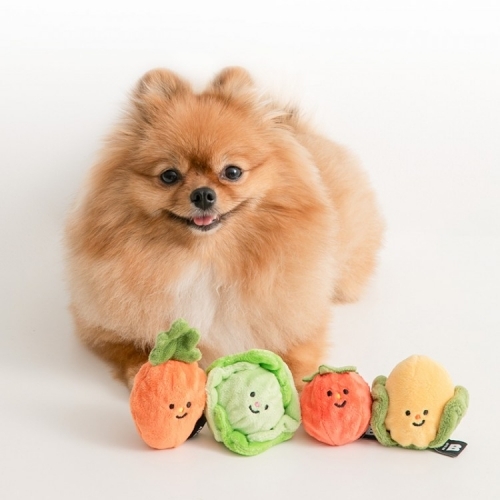 [바잇미] 야채밭 공 삑삑이 장난감 세트(2종)