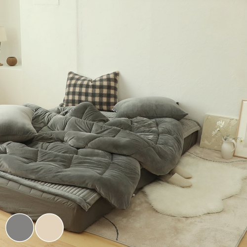 [올리비아데코] 말랑 스판 극세사 차렵이불세트(Q)