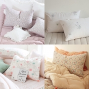 [올리비아데코] 1+1 플라워 사계절 먼지없는 순면 베개커버(50X70)